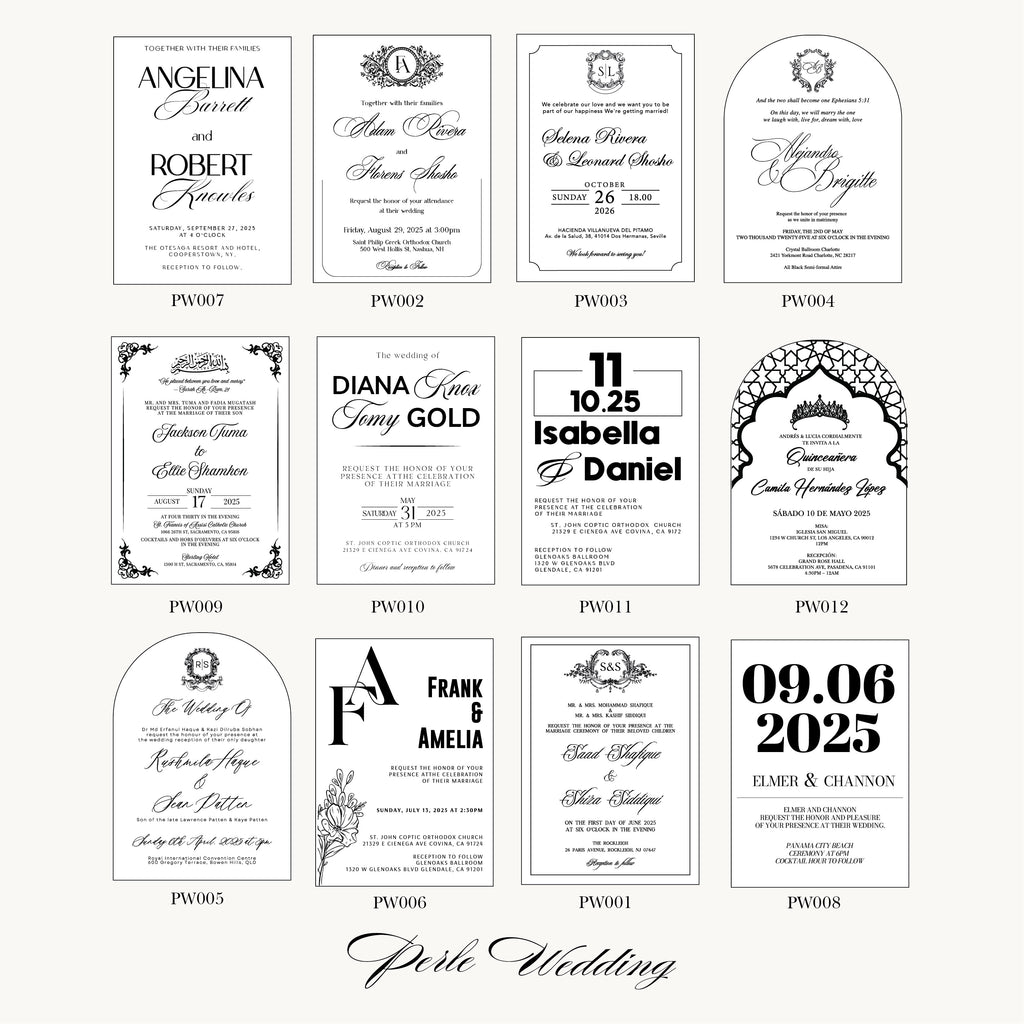 GOLD ACRYLIC WEDDING INVITATIONS WITH IVORY ENVELOPES